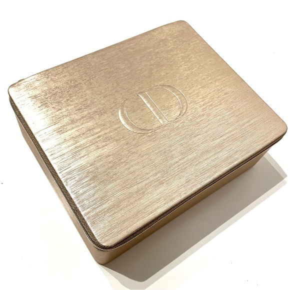 Dior Handbags - Dior Beauty Gold Makeup Storage Box Zip Case